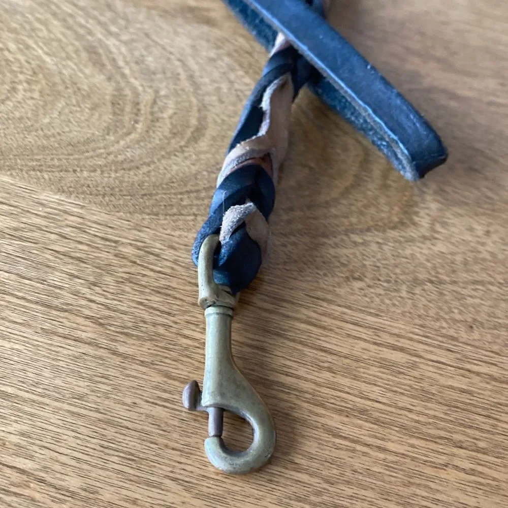 Vintage braided leather dog leash